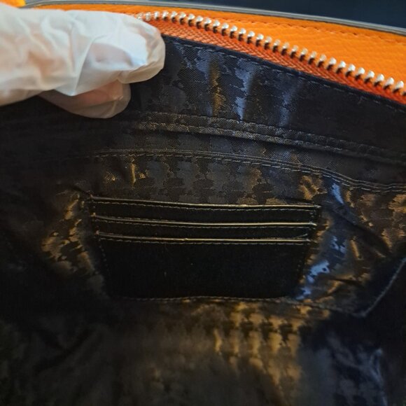 Karl Lagerfeld Paris Maybelle Satchel with Coin Pouch Orange NWT - Picture 11 of 11